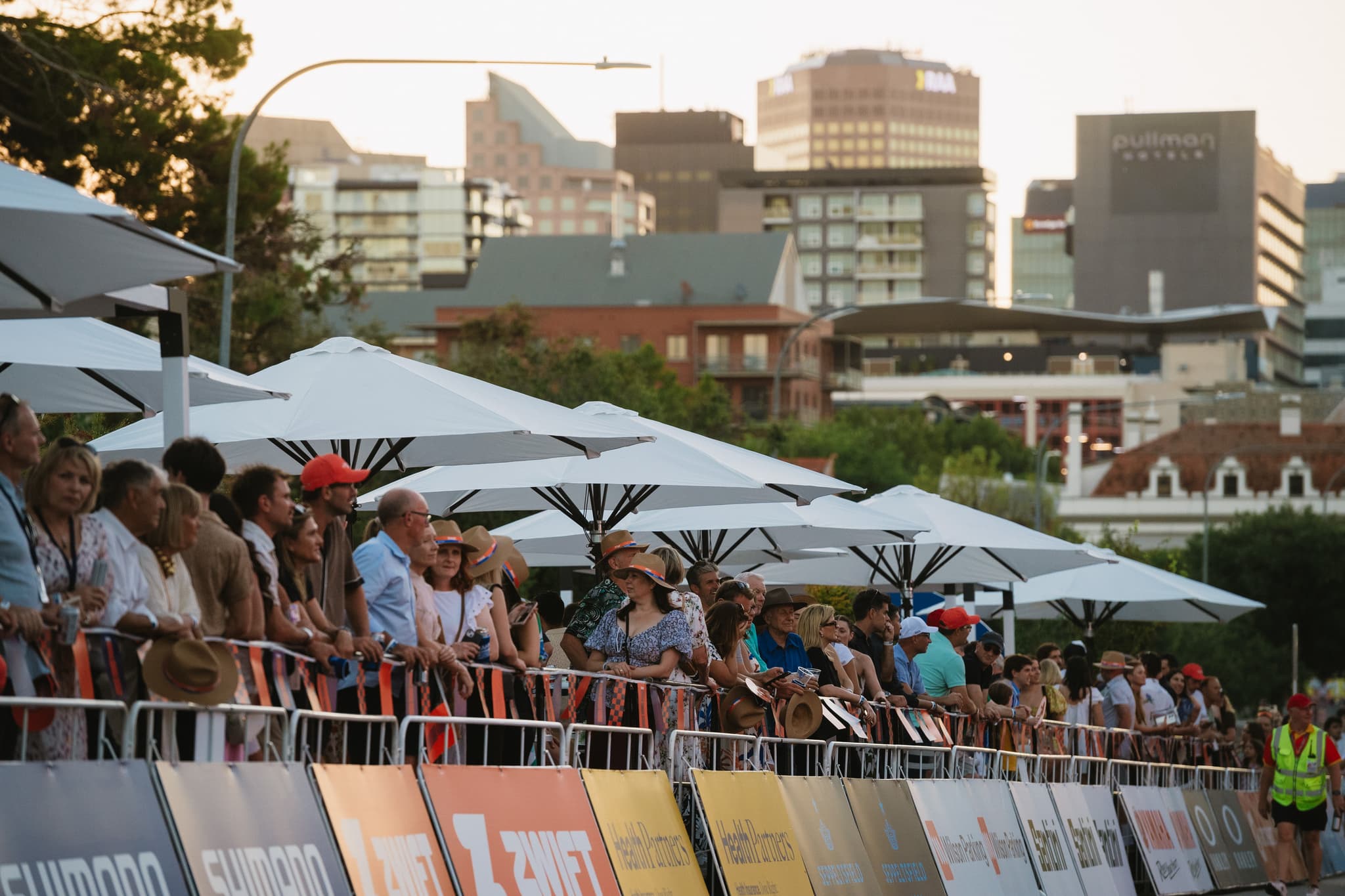 Crowd at the 2025 Tour Down Under, Victoria Park finish line