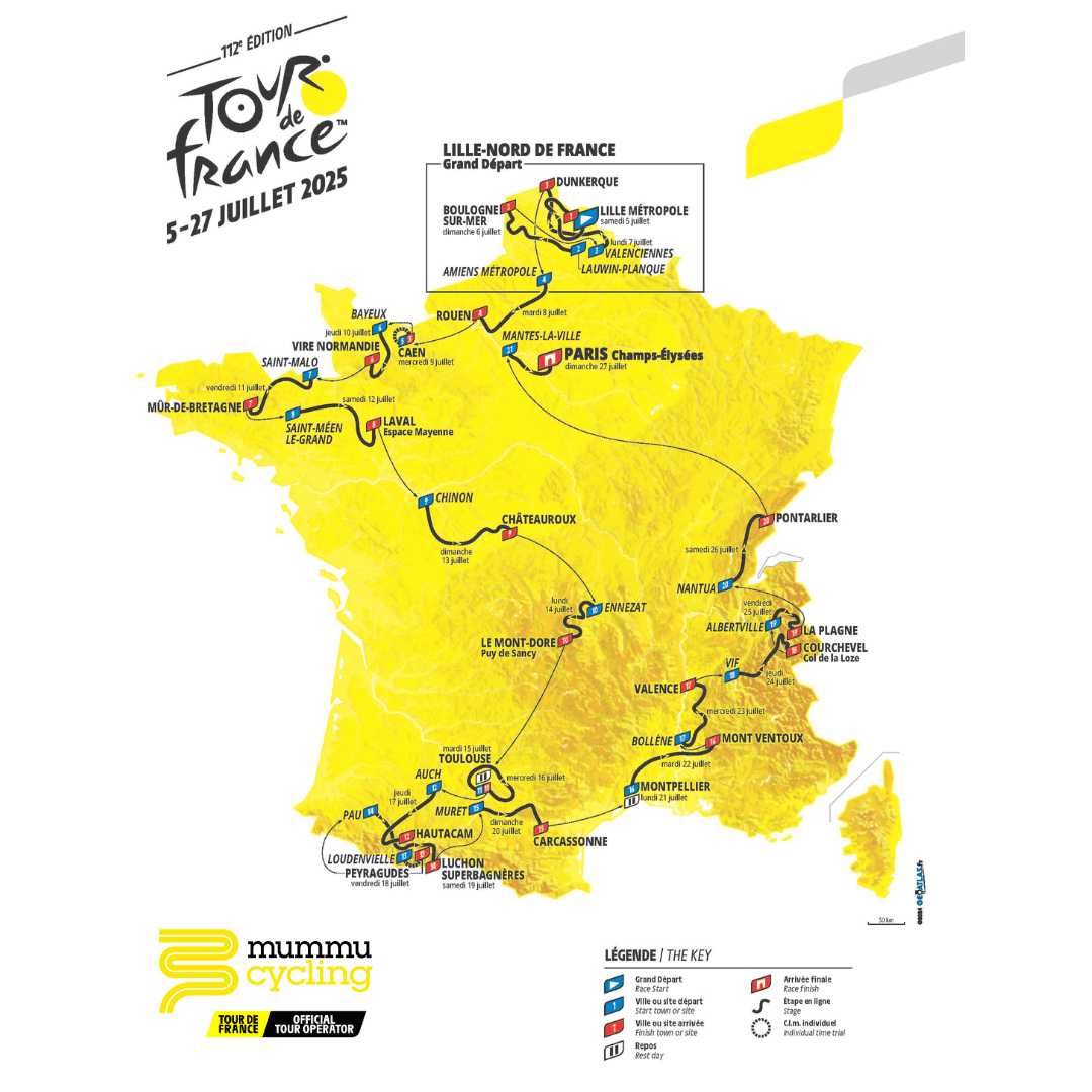 Tour de France 2025 official route map