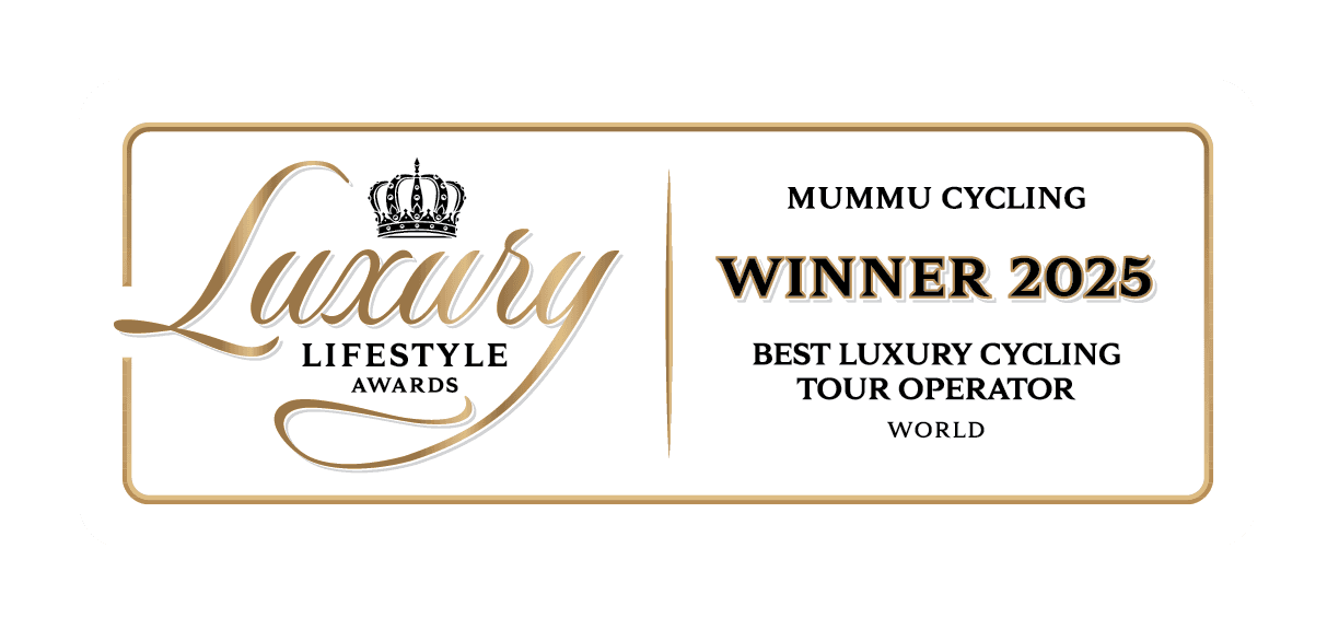 Luxury Lifestyle Awards 2025 badge — Best Luxury Cycling Tour Operator (Mummu Cycling)